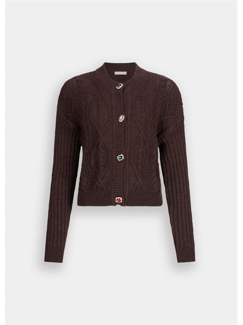 Cardigan in lana con bottoni gioiello LIU JO | MF5423MS040/X0385
